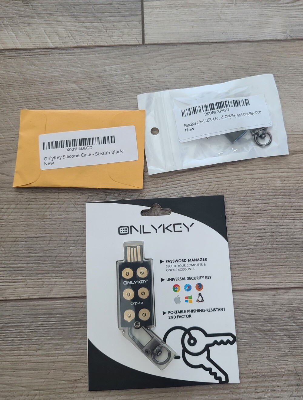OnlyKey Black Security Key with Gold Buttons